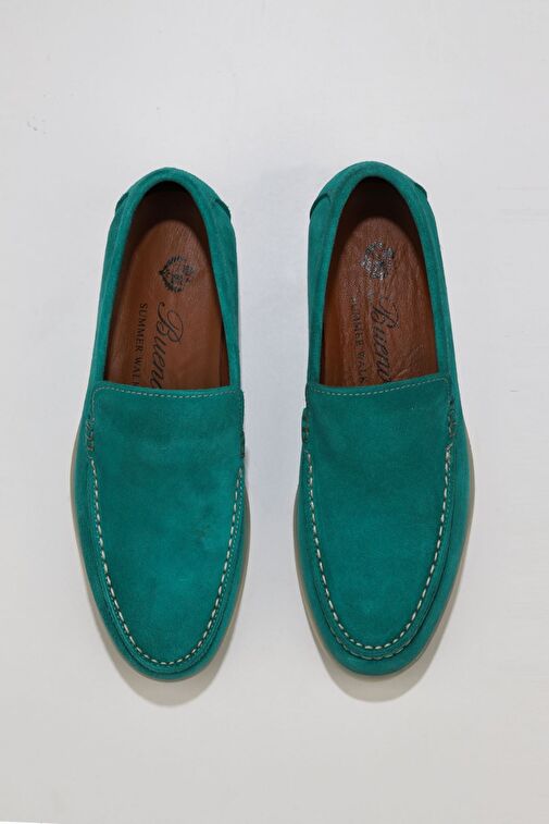 Bueno Shoes Yeşil Süet Kadın Loafer 05ws102 - Görsel 2