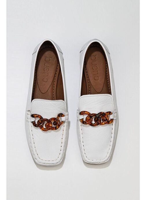 Bueno Shoes Beyaz Deri Kadın Loafer 01td1702 - Görsel 2