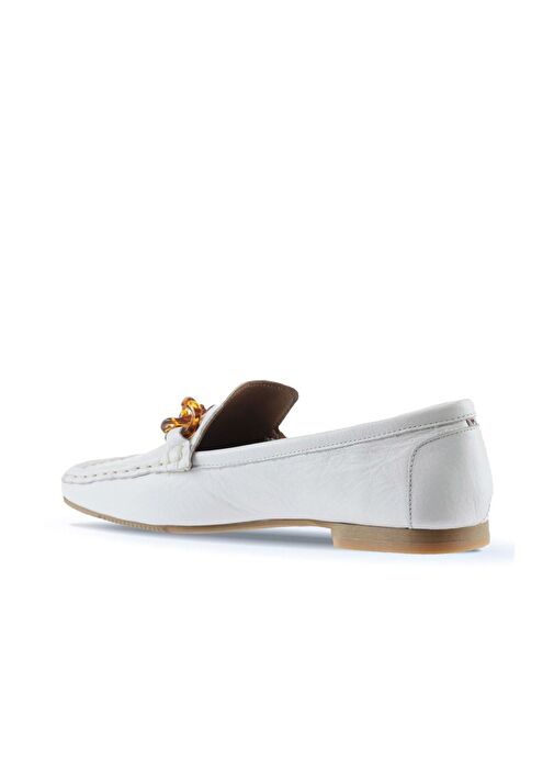 Bueno Shoes Beyaz Deri Kadın Loafer 01td1702 - Görsel 6