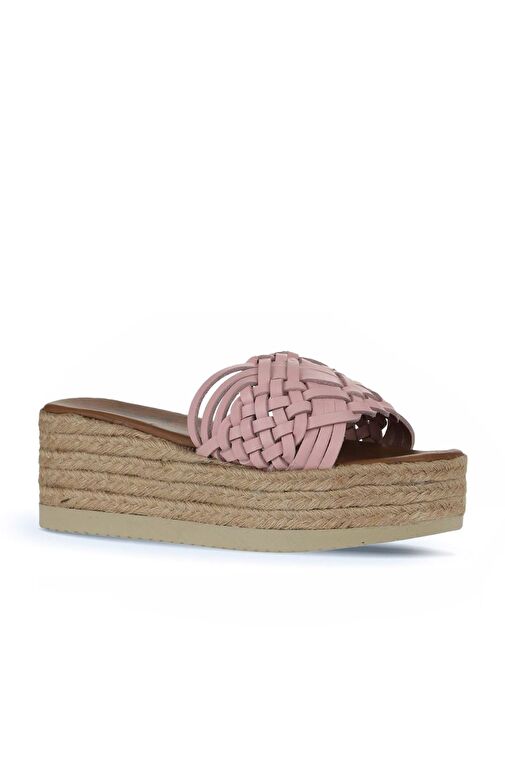 Bueno Shoes Pudra Deri Kadın Espadril Terlik 01wu6118 - Görsel 4