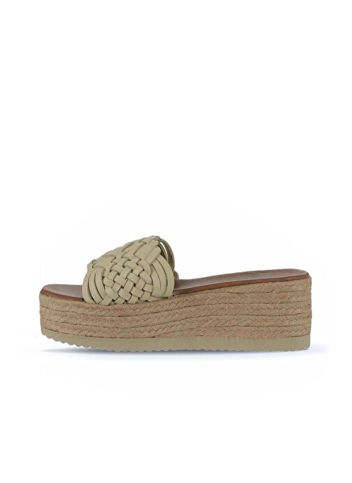 Bueno Shoes Sarı Deri Kadın Espadril Terlik 01wu6118 - Görsel 5