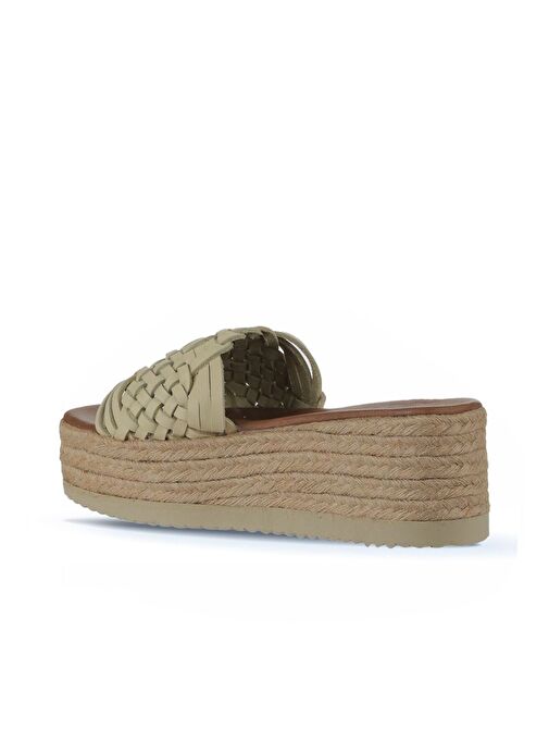 Bueno Shoes Sarı Deri Kadın Espadril Terlik 01wu6118 - Görsel 6