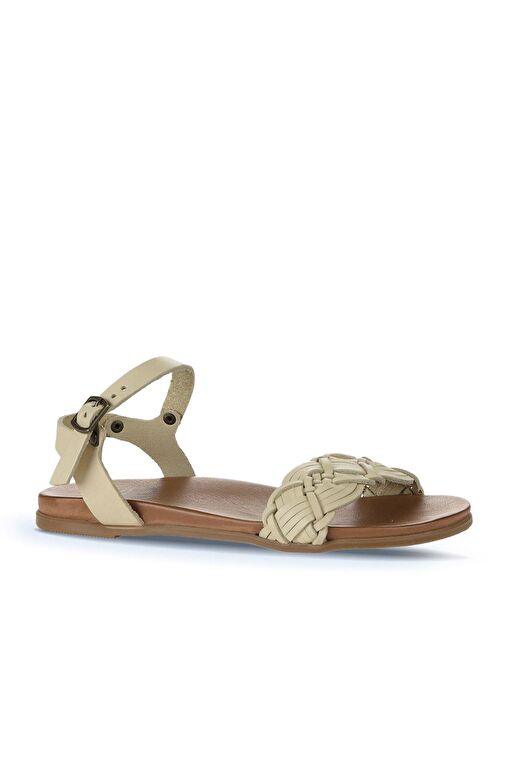 Bueno Shoes Sarı Deri Kadın Sandalet 01wu4262 - Görsel 4