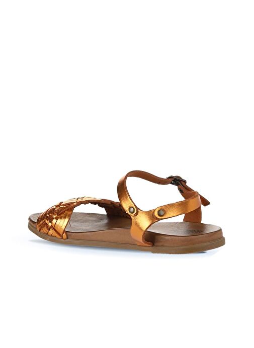 Bueno Shoes Turuncu Parlak Deri Kadın Sandalet 01wu4262 - Görsel 6