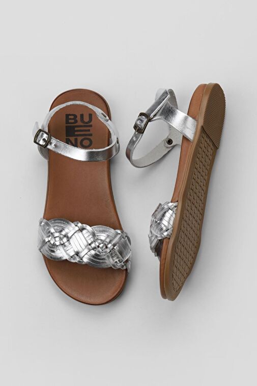 Bueno Shoes Gümüş Parlak Deri Kadın Sandalet 01wu4262 - Görsel 2