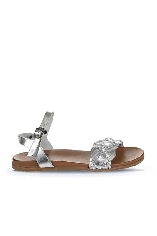 Bueno Shoes Gümüş Parlak Deri Kadın Sandalet 01wu4262 - Görsel 3