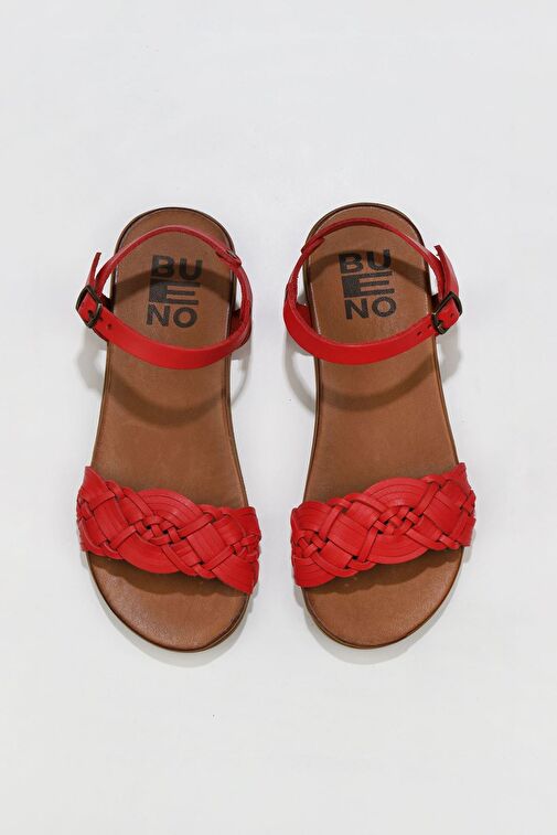 Bueno Shoes Kırmızı Deri Kadın Sandalet 01wu4262 - Görsel 2
