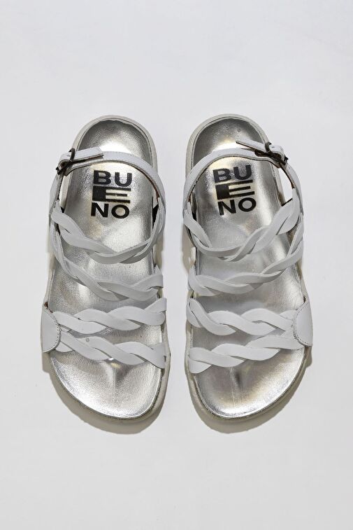 Bueno Shoes Beyaz Deri Kadın Sandalet 01wu4703 - Görsel 2