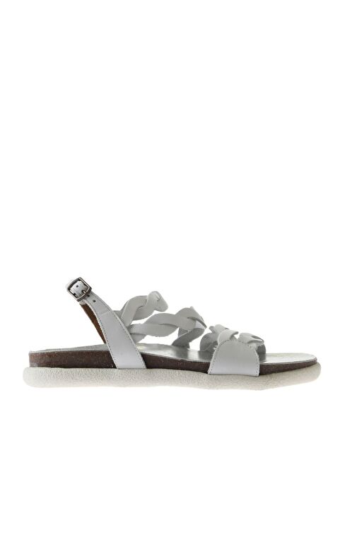 Bueno Shoes Beyaz Deri Kadın Sandalet 01wu4703 - Görsel 3