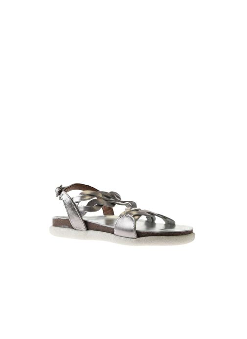 Bueno Shoes Gümüş Parlak Deri Kadın Sandalet 01wu4703 - Görsel 4