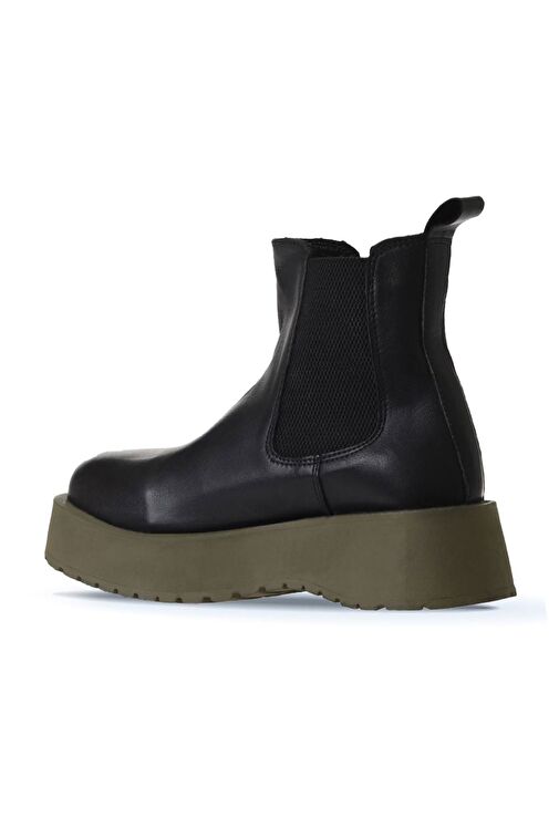 Bueno Shoes Siyah Deri Kadın Dolgu Topuklu Bot 01wv1300 - Görsel 6