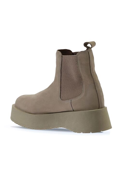 Bueno Shoes Bej Nubuk Kadın Dolgu Topuklu Bot 01wv1300 - Görsel 6