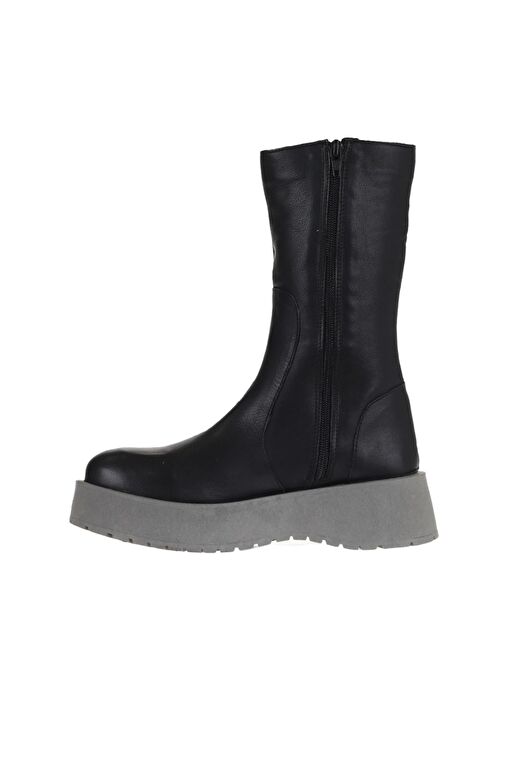 Bueno Shoes Siyah Deri Kadın Dolgu Topuklu Bot 01wv1302 - Görsel 4