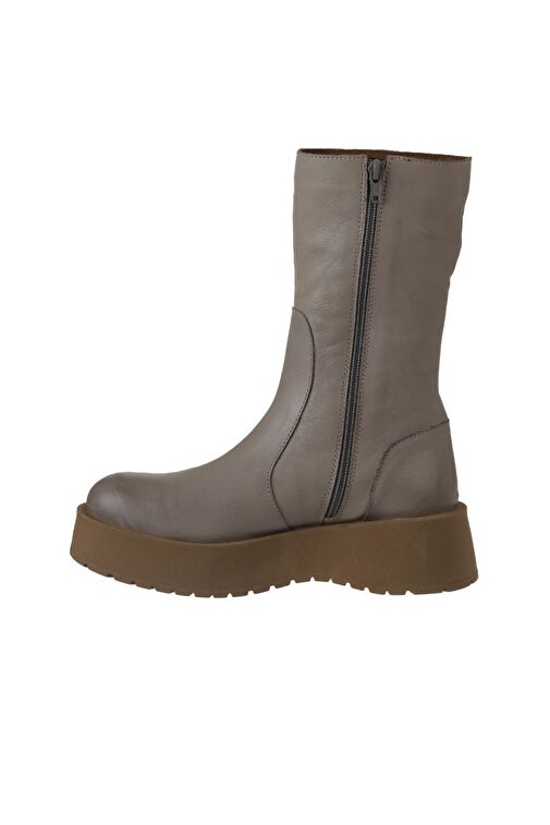 Bueno Shoes Vizon Açık Deri Kadın Dolgu Topuklu Bot 01wv1302 - Görsel 4