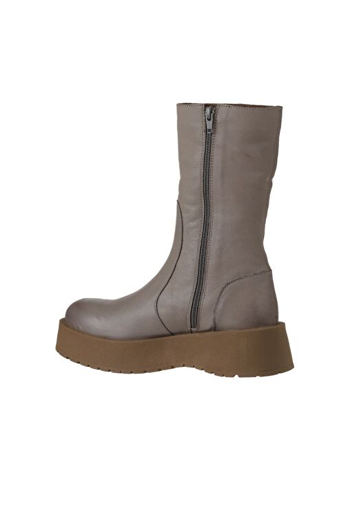 Bueno Shoes Vizon Açık Deri Kadın Dolgu Topuklu Bot 01wv1302 - Görsel 5