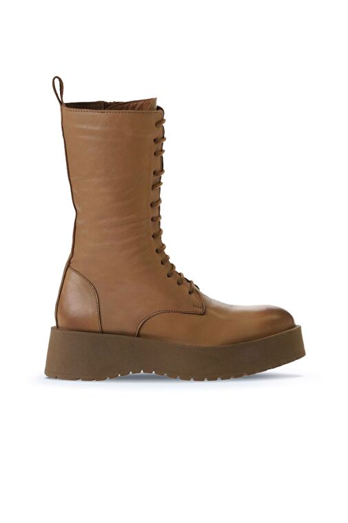 Bueno Shoes Taba Açık Deri Kadın Dolgu Topuklu Bot 01wv1303 - Görsel 2