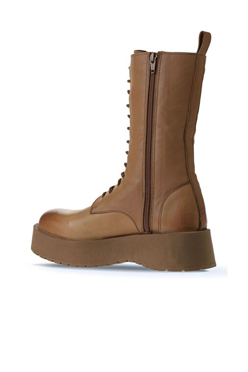 Bueno Shoes Taba Açık Deri Kadın Dolgu Topuklu Bot 01wv1303 - Görsel 5