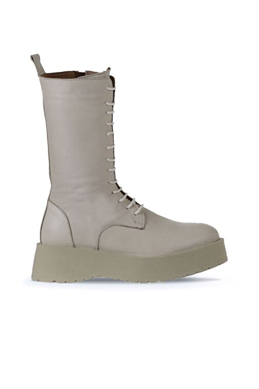 Bueno Shoes Bej Deri Kadın Dolgu Topuklu Bot 01wv1303 - Görsel 2