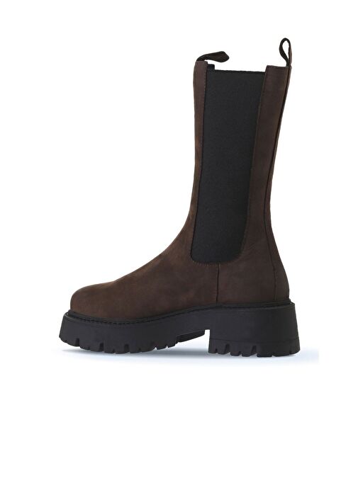 Bueno Shoes Kahverengi Koyu Nubuk Kadın Dolgu Topuklu Bot 01wv3115 - Görsel 5