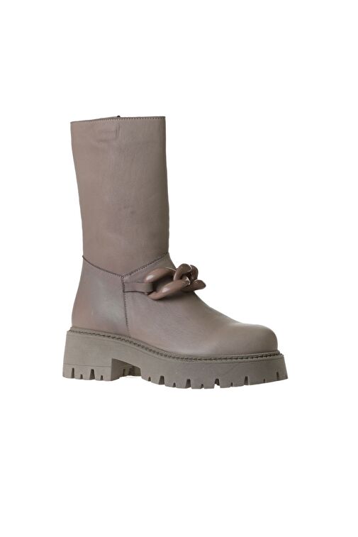 Bueno Shoes Vizon Açık Deri Kadın Düz Bot 01wv3118 - Görsel 3