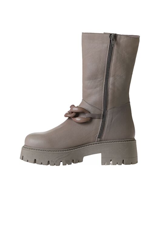 Bueno Shoes Vizon Açık Deri Kadın Düz Bot 01wv3118 - Görsel 4