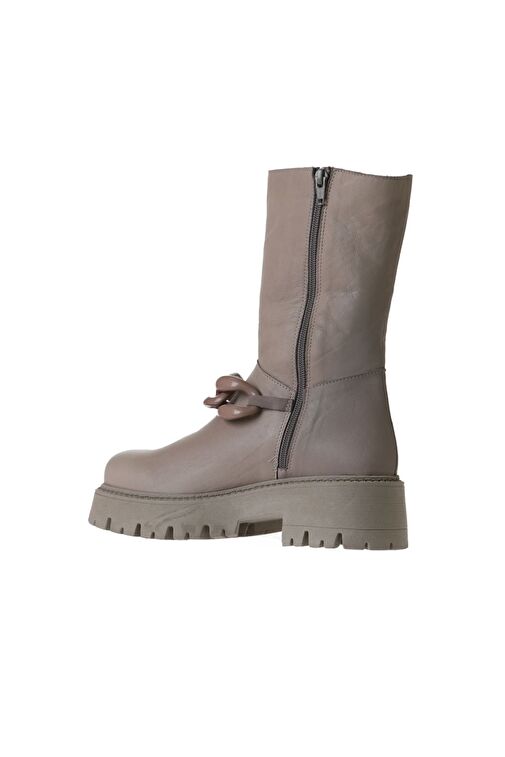 Bueno Shoes Vizon Açık Deri Kadın Düz Bot 01wv3118 - Görsel 5