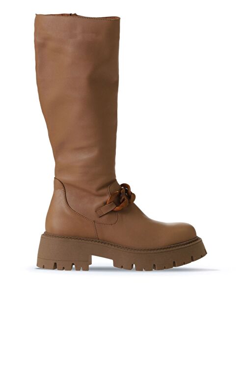 Bueno Shoes Taba Açık Deri Kadın Düz Çizme 01wv3119 - Görsel 2