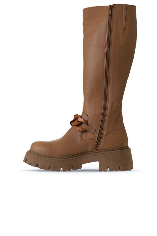 Bueno Shoes Taba Açık Deri Kadın Düz Çizme 01wv3119 - Görsel 3