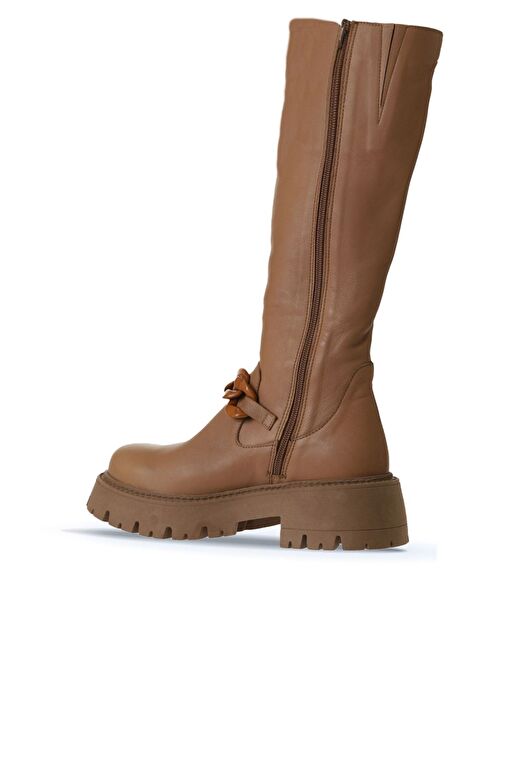 Bueno Shoes Taba Açık Deri Kadın Düz Çizme 01wv3119 - Görsel 5