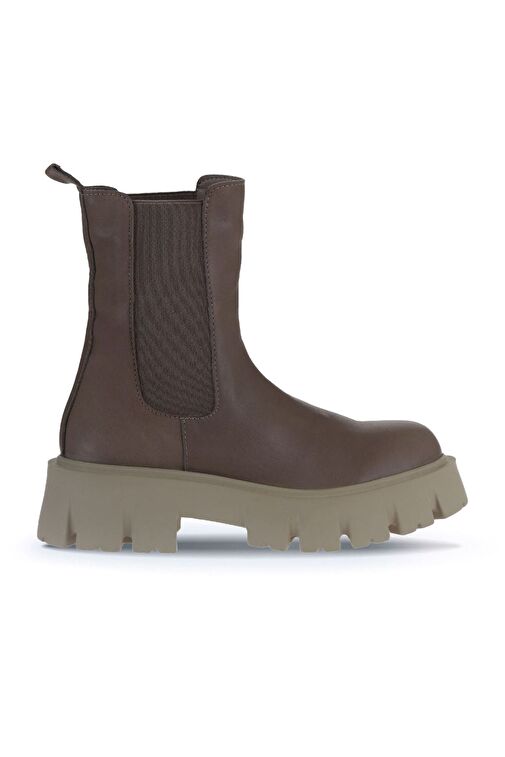 Bueno Shoes Gri Deri Kadın Dolgu Topuklu Bot 01wv4600 - Görsel 2