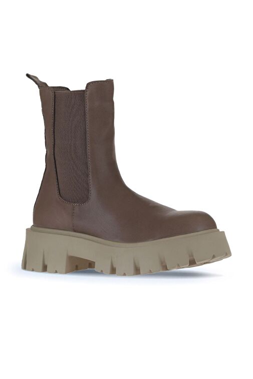 Bueno Shoes Gri Deri Kadın Dolgu Topuklu Bot 01wv4600 - Görsel 3