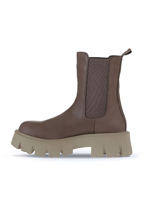 Bueno Shoes Gri Deri Kadın Dolgu Topuklu Bot 01wv4600 - Görsel 4