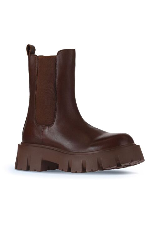 Bueno Shoes Taba Deri Kadın Dolgu Topuklu Bot 01wv4600 - Görsel 3