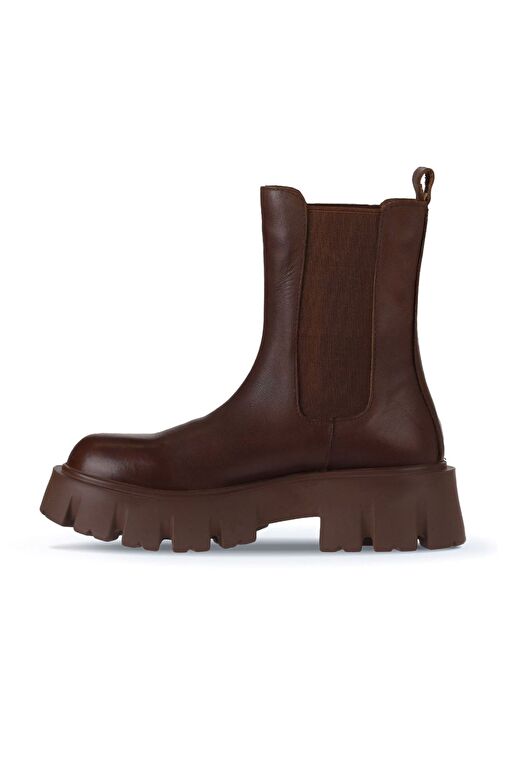 Bueno Shoes Taba Deri Kadın Dolgu Topuklu Bot 01wv4600 - Görsel 4