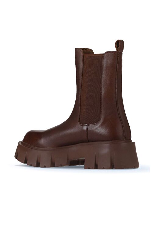 Bueno Shoes Taba Deri Kadın Dolgu Topuklu Bot 01wv4600 - Görsel 5