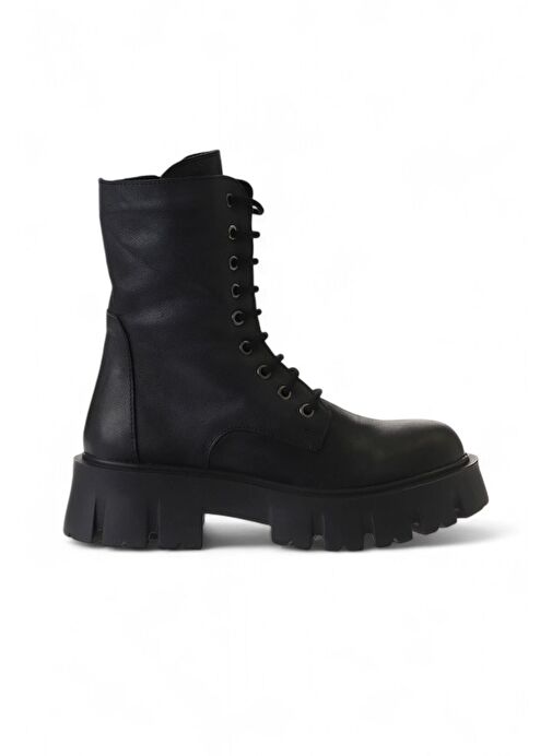 Bueno Shoes Siyah Deri Kadın Dolgu Topuklu Bot 01wv4601 - Görsel 2