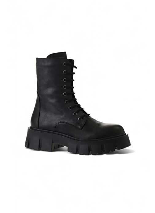Bueno Shoes Siyah Deri Kadın Dolgu Topuklu Bot 01wv4601 - Görsel 3