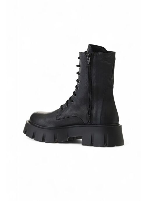 Bueno Shoes Siyah Deri Kadın Dolgu Topuklu Bot 01wv4601 - Görsel 5