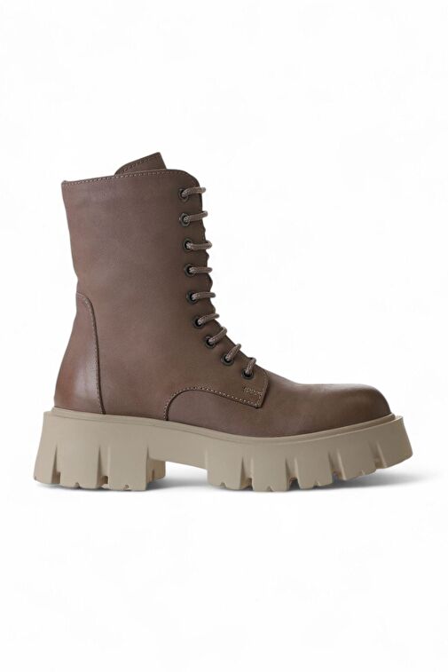 Bueno Shoes Vizon Deri Kadın Dolgu Topuklu Bot 01wv4601 - Görsel 2