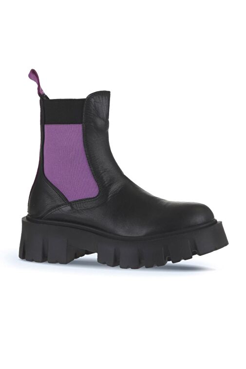 Bueno Shoes Siyah Multi Deri Kadın Düz Bot 01wv4613 - Görsel 4