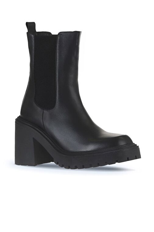Bueno Shoes Siyah Deri Kadın Topuklu Bot 01wv5400 - Görsel 3