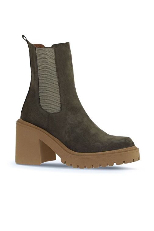 Bueno Shoes Haki Süet Kadın Topuklu Bot 01wv5400 - Görsel 3