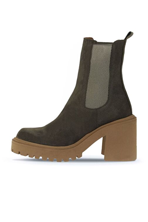 Bueno Shoes Haki Süet Kadın Topuklu Bot 01wv5400 - Görsel 4