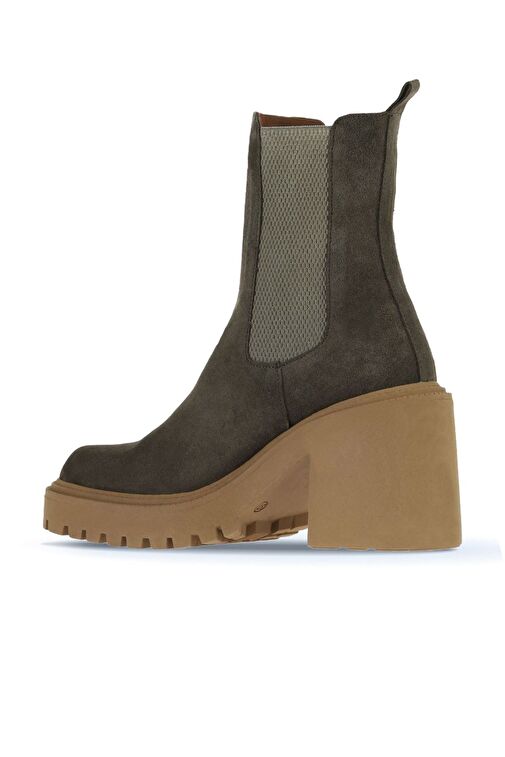 Bueno Shoes Haki Süet Kadın Topuklu Bot 01wv5400 - Görsel 5