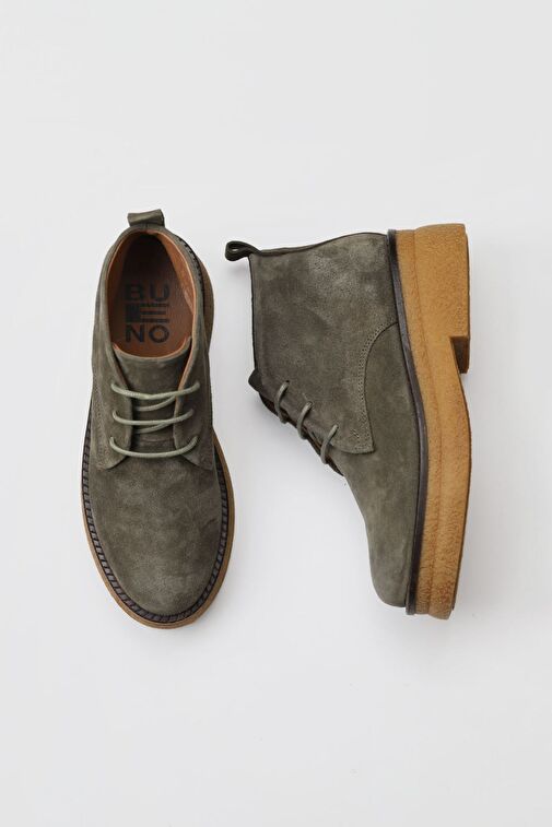Bueno Shoes Haki Süet Kadın Düz Bot 01wv0200 - Görsel 2