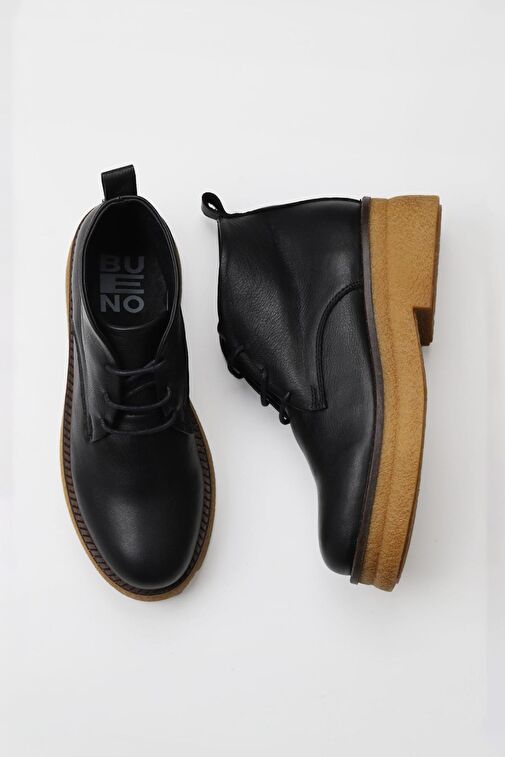 Bueno Shoes Siyah Deri Kadın Düz Bot 01wv0200 - Görsel 2