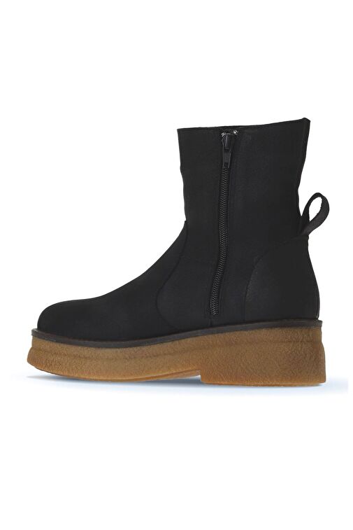 Bueno Shoes Siyah Nubuk Kadın Düz Bot 01wv0202 - Görsel 5