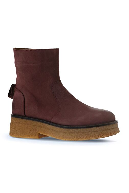 Bueno Shoes Bordo Koyu Nubuk Kadın Düz Bot 01wv0202 - Görsel 4