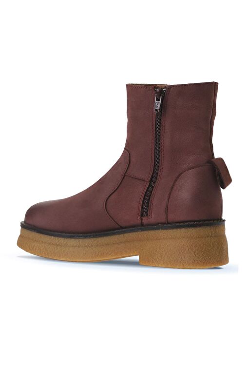 Bueno Shoes Bordo Koyu Nubuk Kadın Düz Bot 01wv0202 - Görsel 6