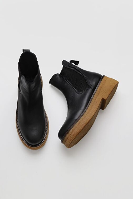 Bueno Shoes Siyah Deri Kadın Düz Bot 01wv0214 - Görsel 6